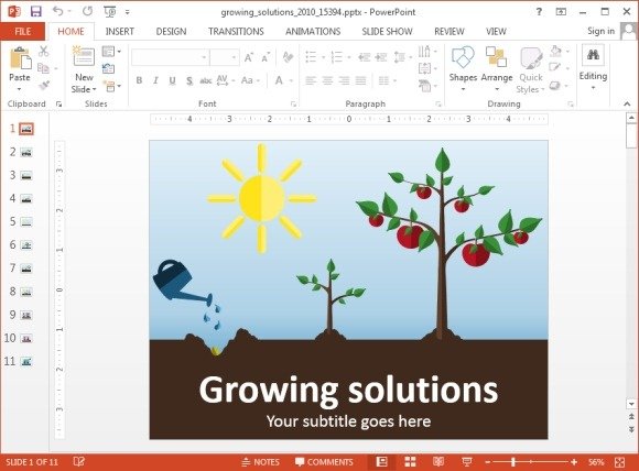 Growing solutions PowerPoint template