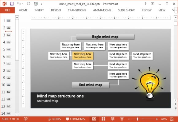 Mind map template for PowerPoint