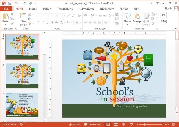 Schools in session PowerPoint Template