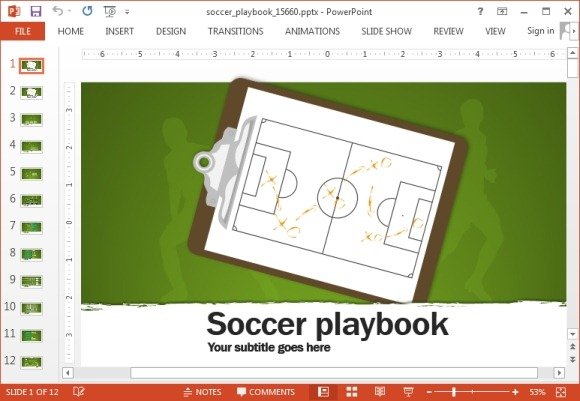 Soccer playbook PowerPoint template
