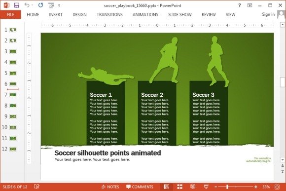 Soccer themed presentation template