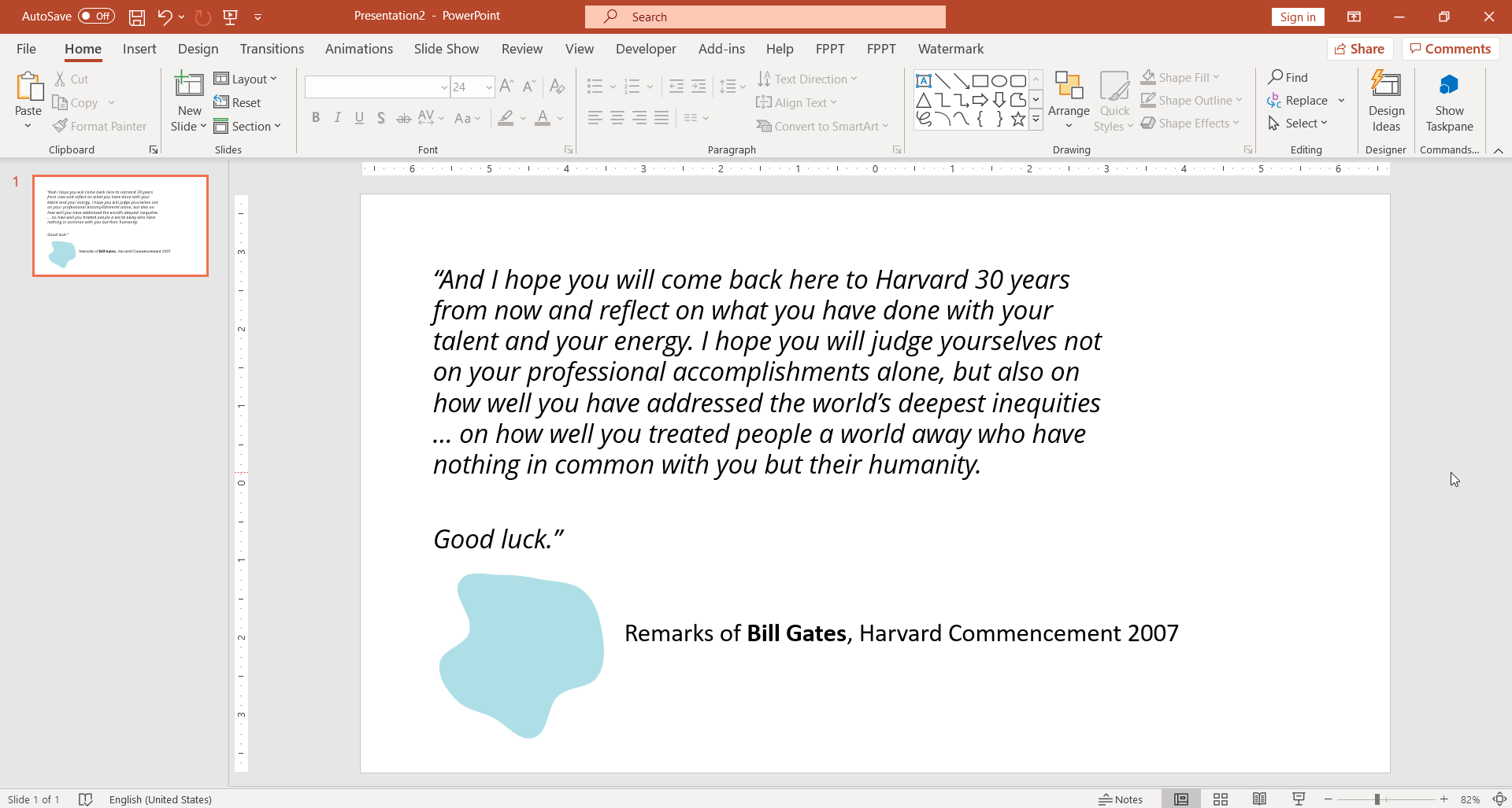 presentation ending speech sample