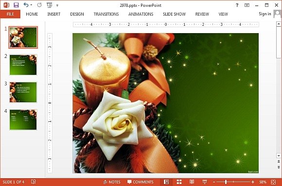 Christmas decor template for PowerPoint