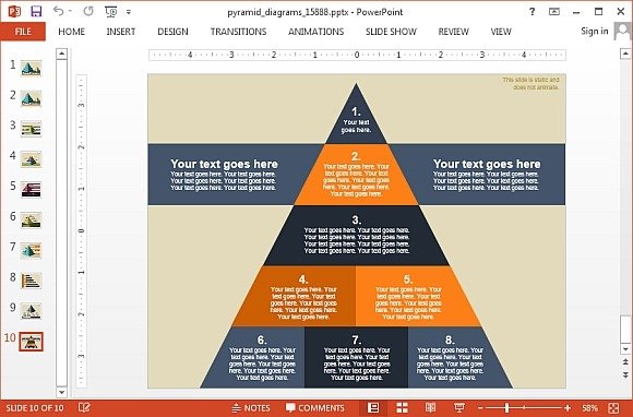 Segmented pyramid diagram for Microsoft PowerPoint