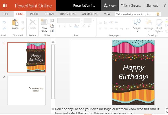 Vibrant and Festive Birthday Card Template for PowerPoint