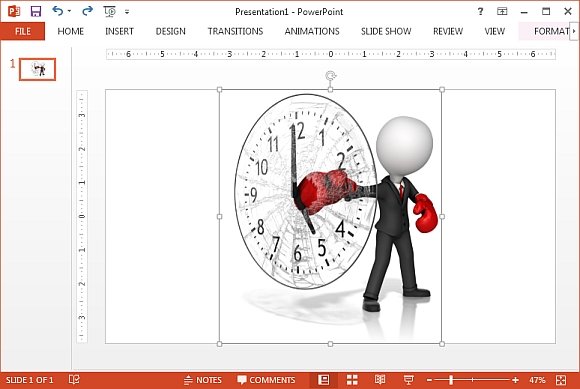 Business boxer punching out clock
