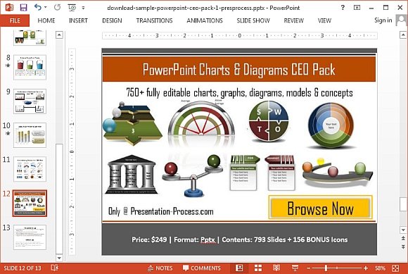 PowerPoint charts and diagrams for professional presentations