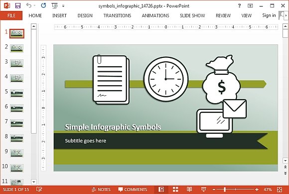 Symbols infographic template for PowerPoint