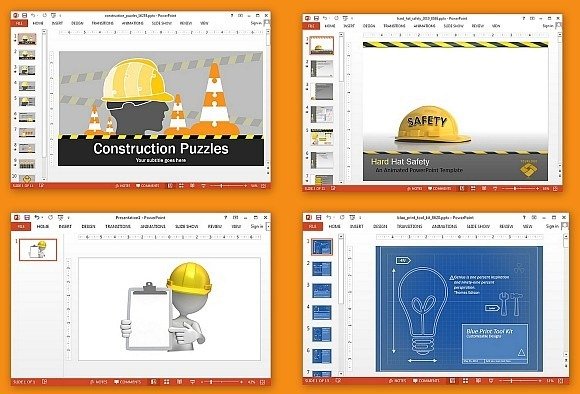 Animated construction PowerPoint templates