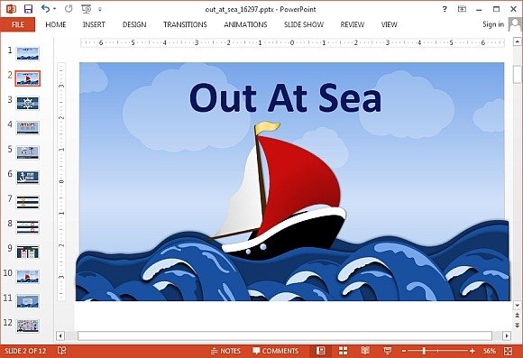 Animated out at seat PowerPoint template