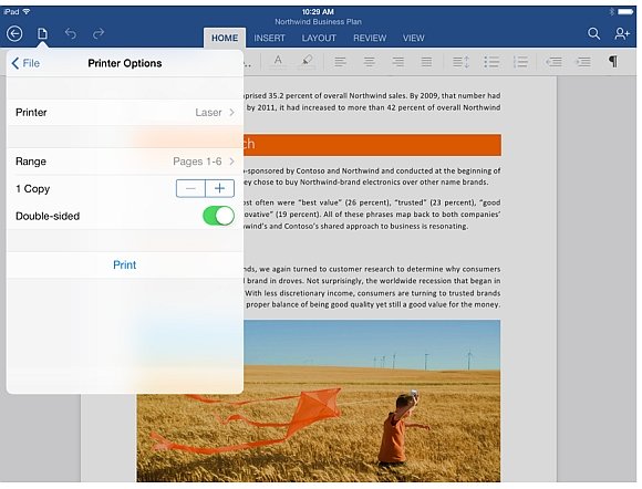 Print documents from iPad