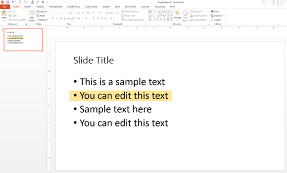 Text Highlight PowerPoint 2013