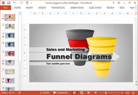 Animated funnel diagrams template for PowerPoint