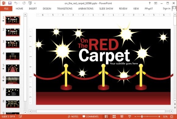 Animated red carpet PowerPoint template