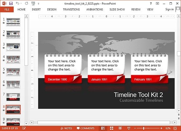 Animated timeline toolkit 2 for PowerPoint