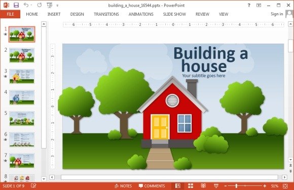 Building a house PowerPoint template