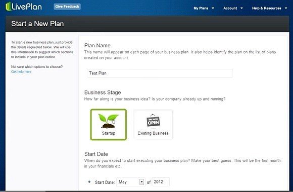 Create a Business Plan using LivePlan