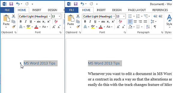 Expand and collapse text in Word 2013