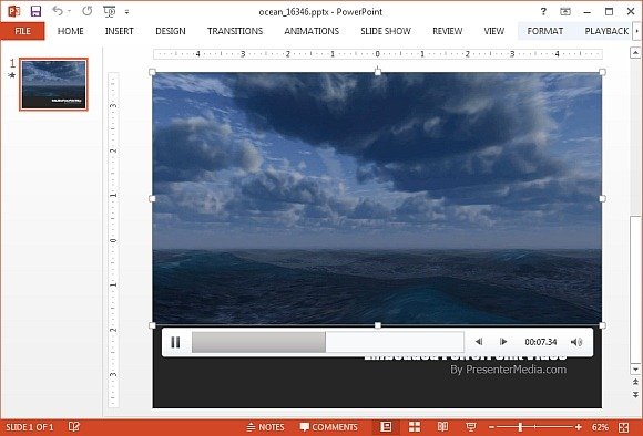 Ocean video background template for PowerPoint