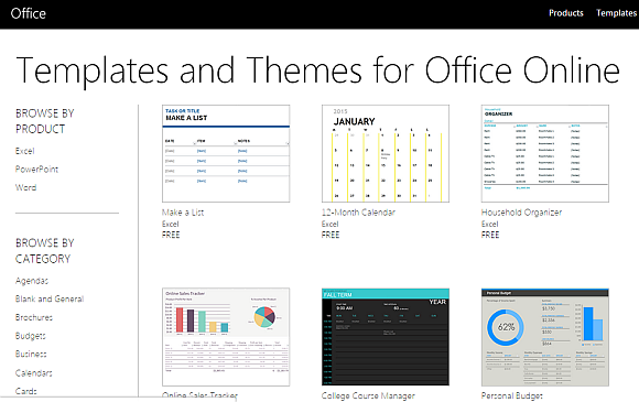 Office Online Templates Gallery
