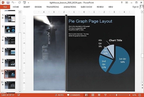 Pie chart with lighthouse animation