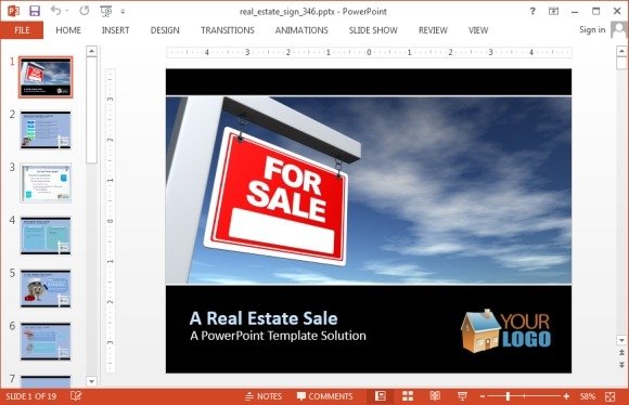 Real estate sign PowerPoint template