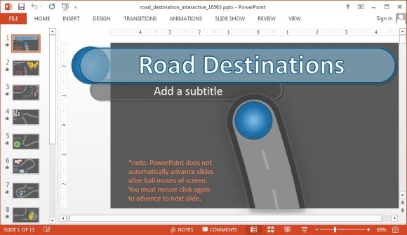 Road destination interactive PowerPoint template