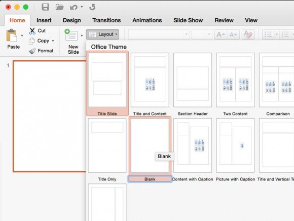 Change Layout in PowerPoint 2016
