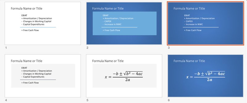 Example of Math Equations PowerPoint Template with Formula Slides