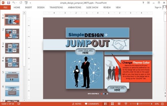 Animated Simple Design Jumpout PowerPoint Template
