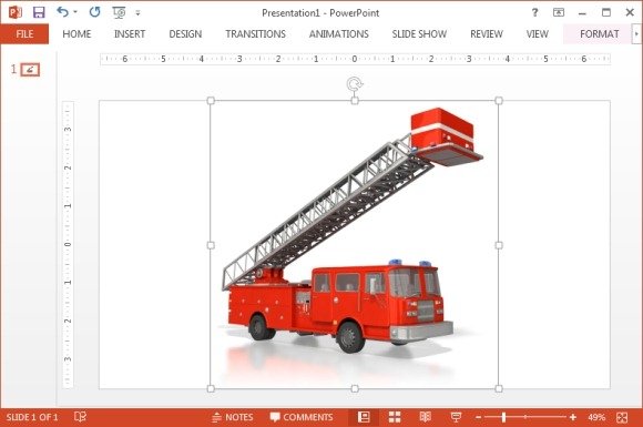 Emergency fire truck PowerPoint clipart