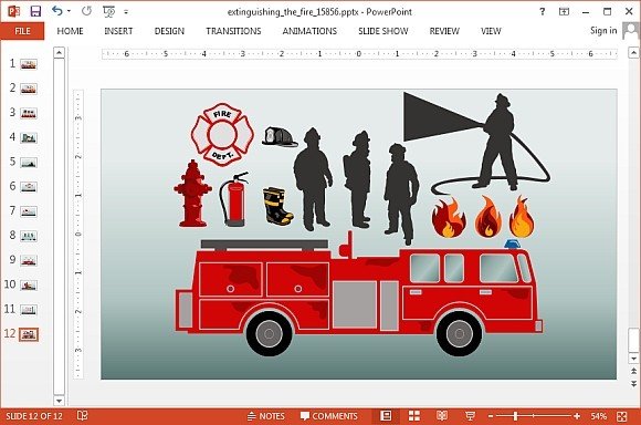 Fire brigade template for presentations