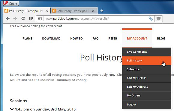 Polling history for Participoll