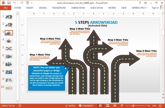 Roadmap template for PowrPoint 2013