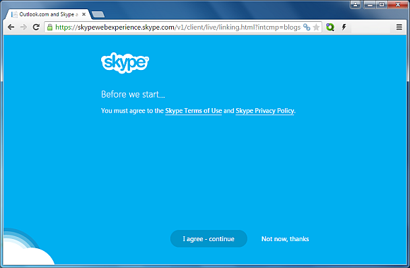 Agree with Skype terms and conditions