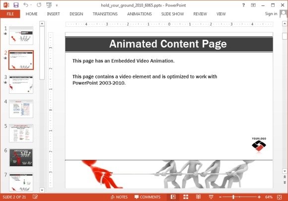 Animated content page