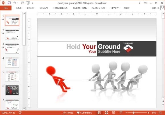 Animated tug of war PowerPoint template