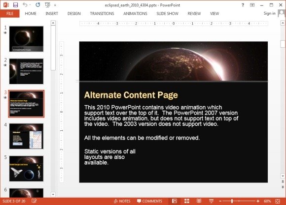 Eclipse animation for PowerPoint