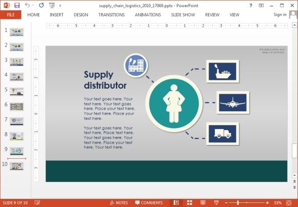 Supply chain template for PowerPoint