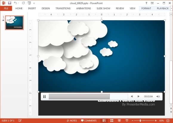 Floating 2D clouds video background for PowerPoint