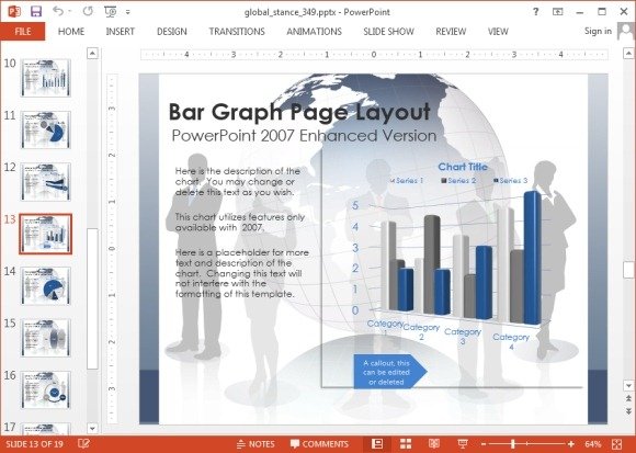 Graph layout for business presentation