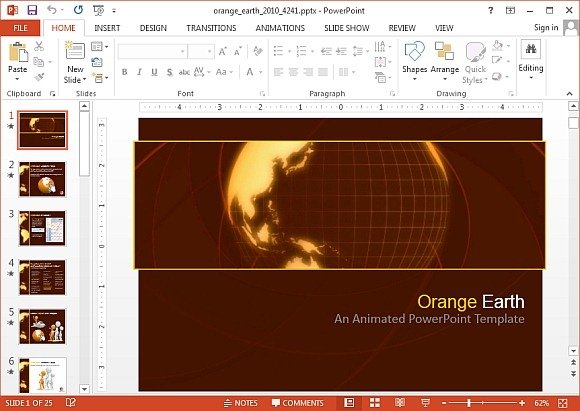 Orange Earth PowerPoint template
