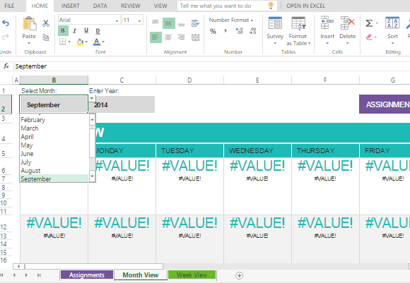 Student Assignment Planner Template For Excel