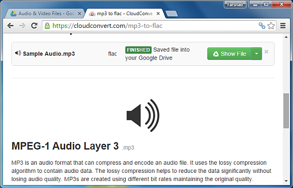 Download your converted audio file