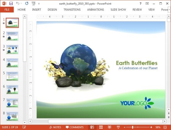 Green earth PowerPoint template