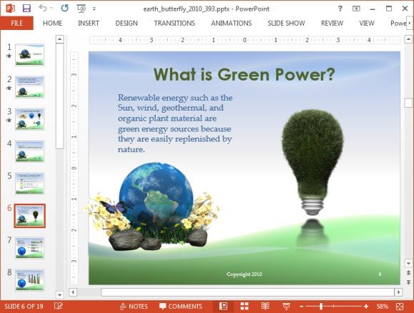Green earth slide design