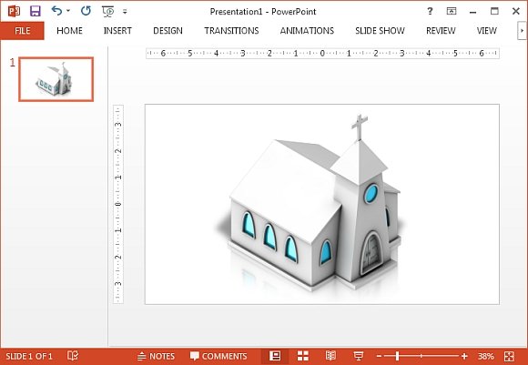 Isometric church clipart for PowerPoint presentations