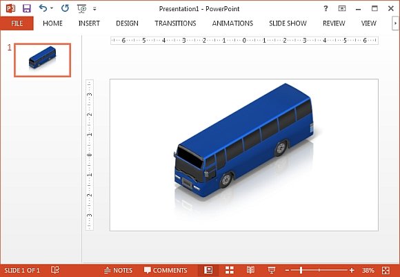 Isometric coach clipart Bus for PowerPoint