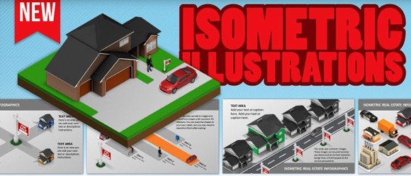 Isometric illustrations and PowerPoint templates