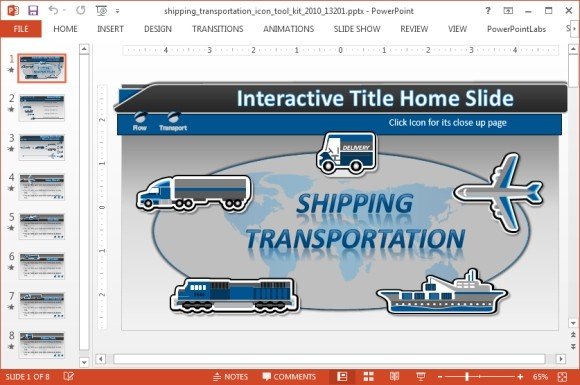 Shipping icons toolkit for PowerPoint